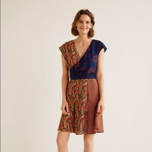 Mango patchwork wrap skirt
